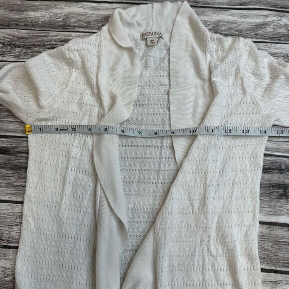 Merona Women's Lightweight Long Sleeve Cardigan White XS Extra Small Long Sleeve - Picture 9 of 12